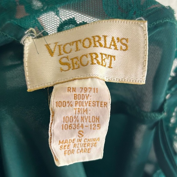 Victoria’s Secret Vintage Gold label Satin Teddy Bodysuit Emerald Green Sz Small - Picture 6 of 6